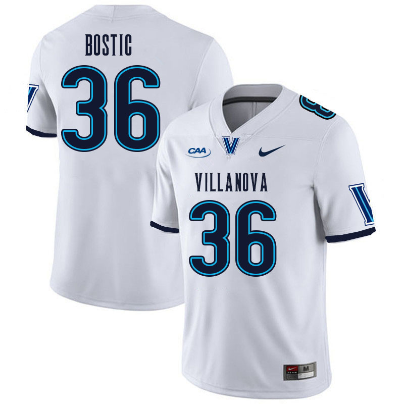 Men #36 Damill Bostic Villanova Wildcats College Football Jerseys Stitched Sale-White